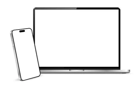 Mobile Phone and Laptop Computer Mockup Illustrazione stock