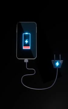 Mobile phone and live socket, 3d rendering. Stock Photos