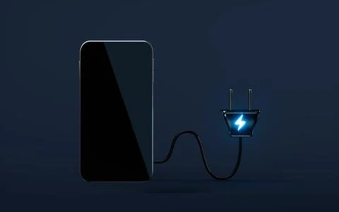 Mobile phone and live socket, 3d rendering. Stock Photos