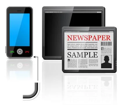Mobile phone and tablet computer icons Vector mobile phone and tablet comp... Stock Photos