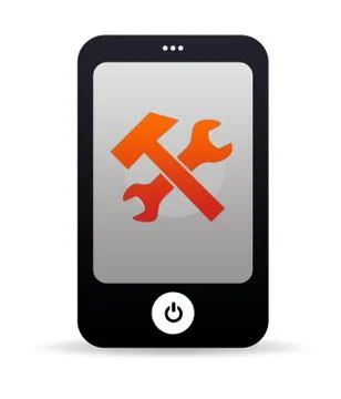 Mobile phone and tools Stock Illustration