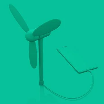 Mobile phone and wind generator Stock Illustration