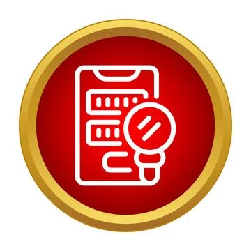 Mobile phone app content search icon Stock Illustration