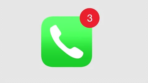 Mobile phone app icon counter displays notifications for missed calls Vídeo Stock 316036468