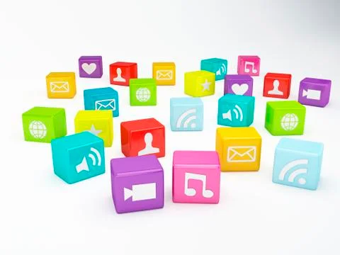 Mobile phone app icon. software concept 스톡 일러스트