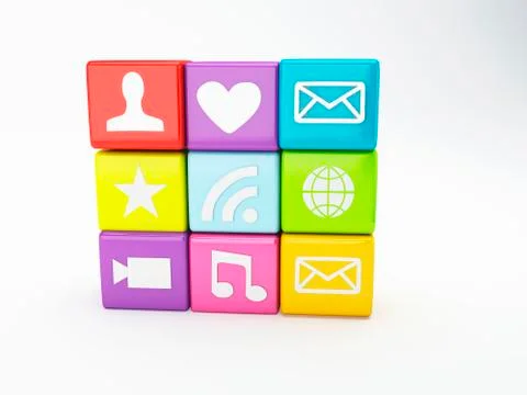 Mobile phone app icon. software concept Stock Illustration