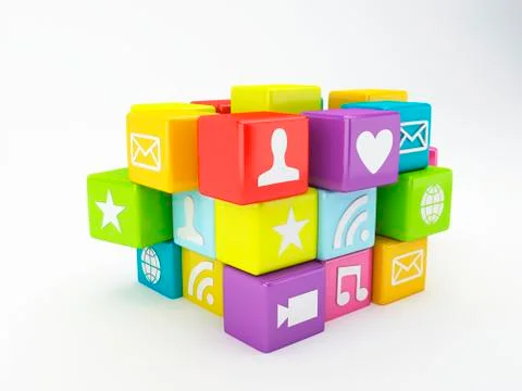 Mobile phone app icon. software concept Illustrazione stock