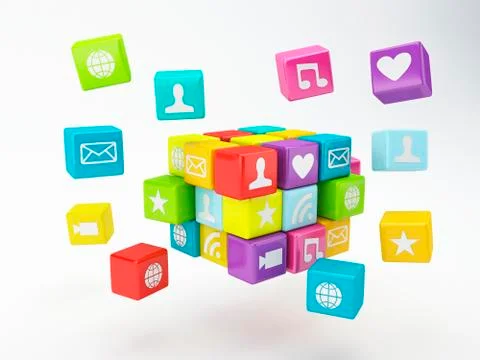 Mobile phone app icon. software concept Ilustração Stock