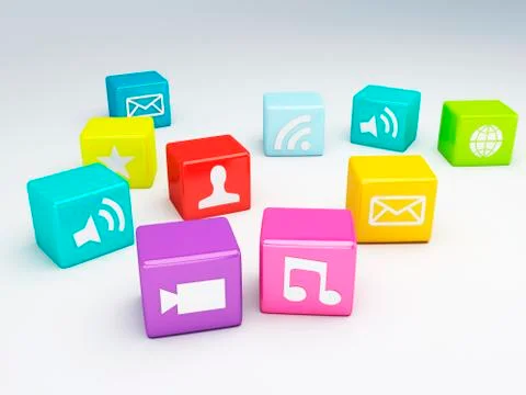 Mobile phone app icon. software concept 스톡 일러스트