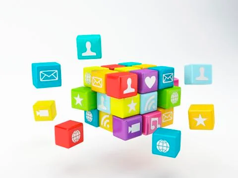Mobile phone app icon. software concept Stock Illustration