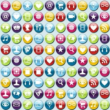 Mobile phone app icons pattern background Smartphone app icon set seamless... Foto stock
