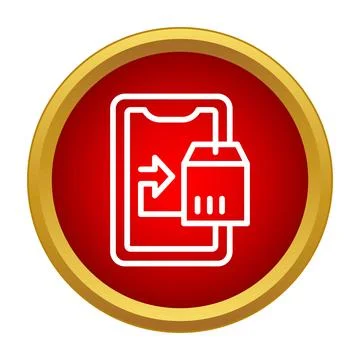 Mobile phone app managing package return service Stock Illustration