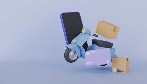 Mobile phone app for ordering courier services, Delivery from favorite store Stock Illustration