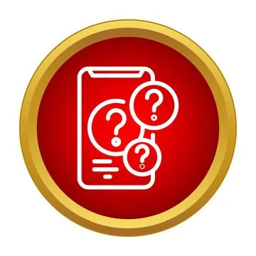 Mobile phone app with question marks Stock Illustration