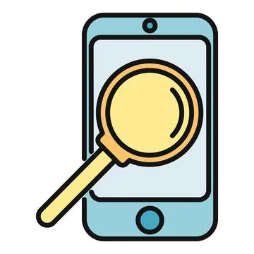 Mobile phone app research data analysis search Stock Illustration