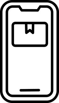 Mobile phone app screen showing package delivery status Stock Illustration
