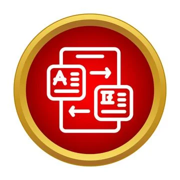 Mobile phone app translating languages icon illustration Stockillustratie
