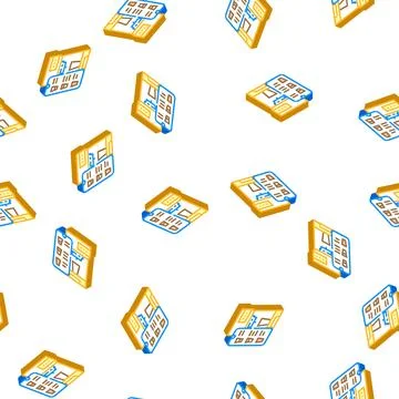 Mobile phone application for control coffee machine isometric seamless patter Stock Illustration