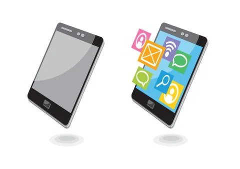 Mobile phone applications navigation communication Stock-Illustration