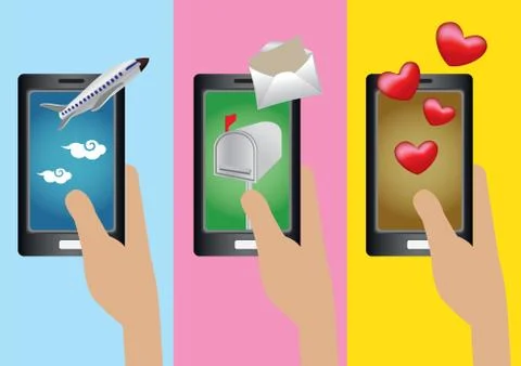 Mobile Phone Applications Vector Illustration Stock Illustration