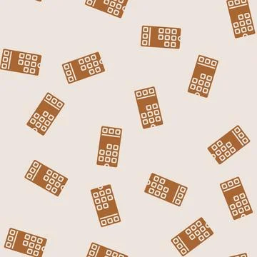 Mobile phone apps hybrid work glyph seamless pattern Stock Illustration