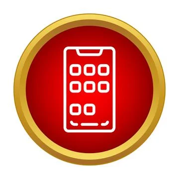 Mobile phone apps interface communications icon Stock Illustration