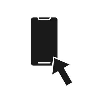 Mobile Phone with Arrow icon Vector Design. Smartphone icon with Arrow design Stock Illustration
