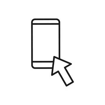 Mobile Phone with Arrow icon Vector Design. Smartphone icon with Arrow design Stock Illustration