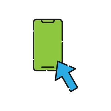 Mobile Phone with Arrow icon Vector Design. Smartphone icon with Arrow design Иллюстрация