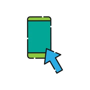 Mobile Phone with Arrow icon Vector Design. Smartphone icon with Arrow design Stock-Illustration