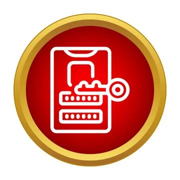 Mobile phone authentication key unlocking secured digital access Ilustração Stock