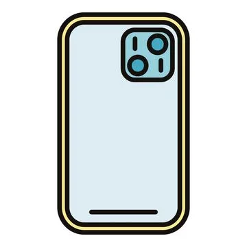 Mobile phone back flat icon communication device Stock Illustration