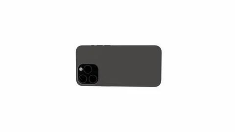 Mobile phone, back view, isolated on white background. 3D render Stock Illustration