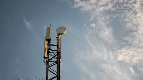 Mobile phone base station antenna tower Stock-Footage 44495529