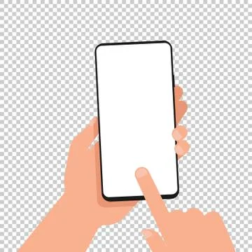 Mobile phone with a blank screen in hand. Mockup. Vector EPS 10 Stock Illustration
