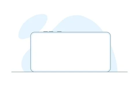 Mobile phone with a blank screen in hand Stock Illustration