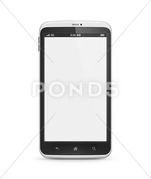 Mobile phone with blank screen isolated Stock Illustration