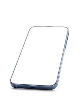 Mobile phone with blank screen on white background Stock Photos