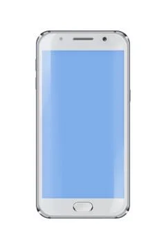 Mobile phone with blue screen. Stock Illustration
