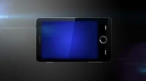 Mobile phone with blue screen ready for your message Stock Footage 7134386