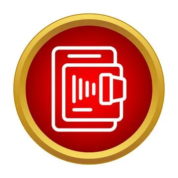 Mobile phone book icon on red button Stock Illustration