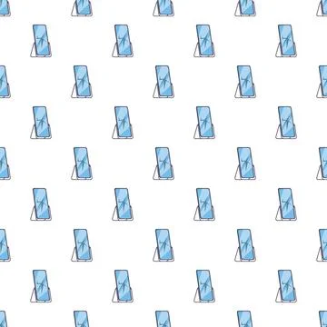 Mobile phone with broken screen seamless pattern Illustrazione stock