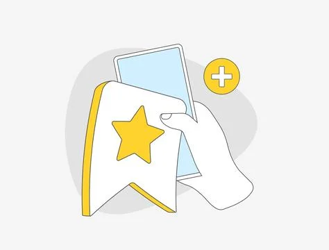 Mobile Phone Browser Bookmark Icon. Easily save and access to favorite websites Stock Illustration