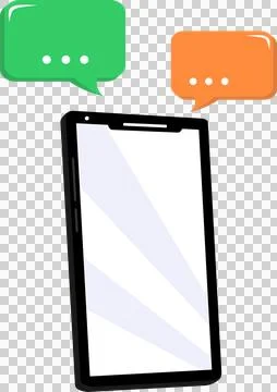 Mobile phone with bubble chat Ilustración de archivo