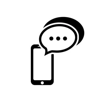 Mobile phone with bubbles icon. Chat symbol Stock Illustration