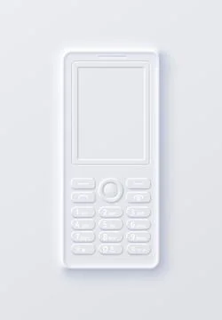 Mobile Phone with buttons on light background. Stock Illustration