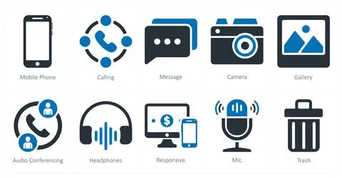 Mobile phone, calling, message Stock Illustration