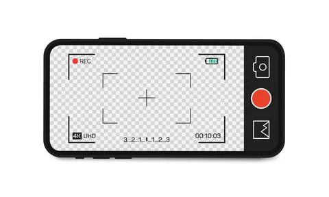 Mobile phone with camera interface. Mobile app application. Photo and video Stock Illustration