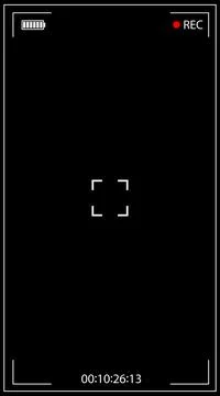 Mobile phone camera rec overlay isolated on black background. Recorder cam 스톡 일러스트