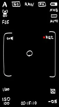 Mobile phone camera rec overlay in hand drawn doodle style. Recorder cam display 스톡 일러스트